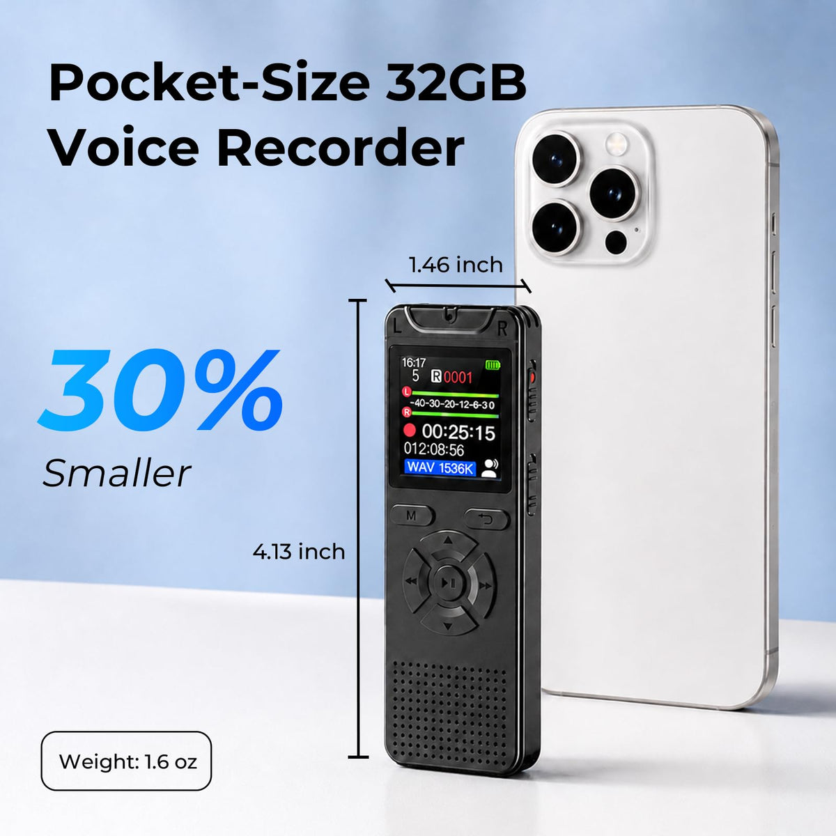 32GB Digital Voice Recorder with Playback Q3298