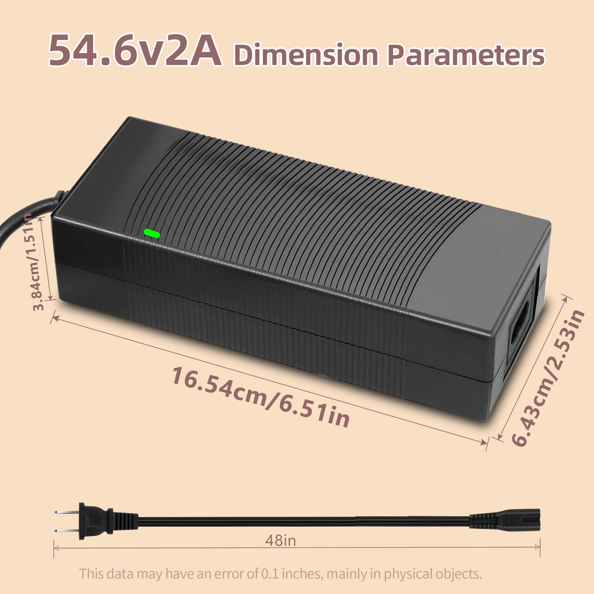 54.6V 2A Lithium Battery Charger with 5 Adapter Plugs C326