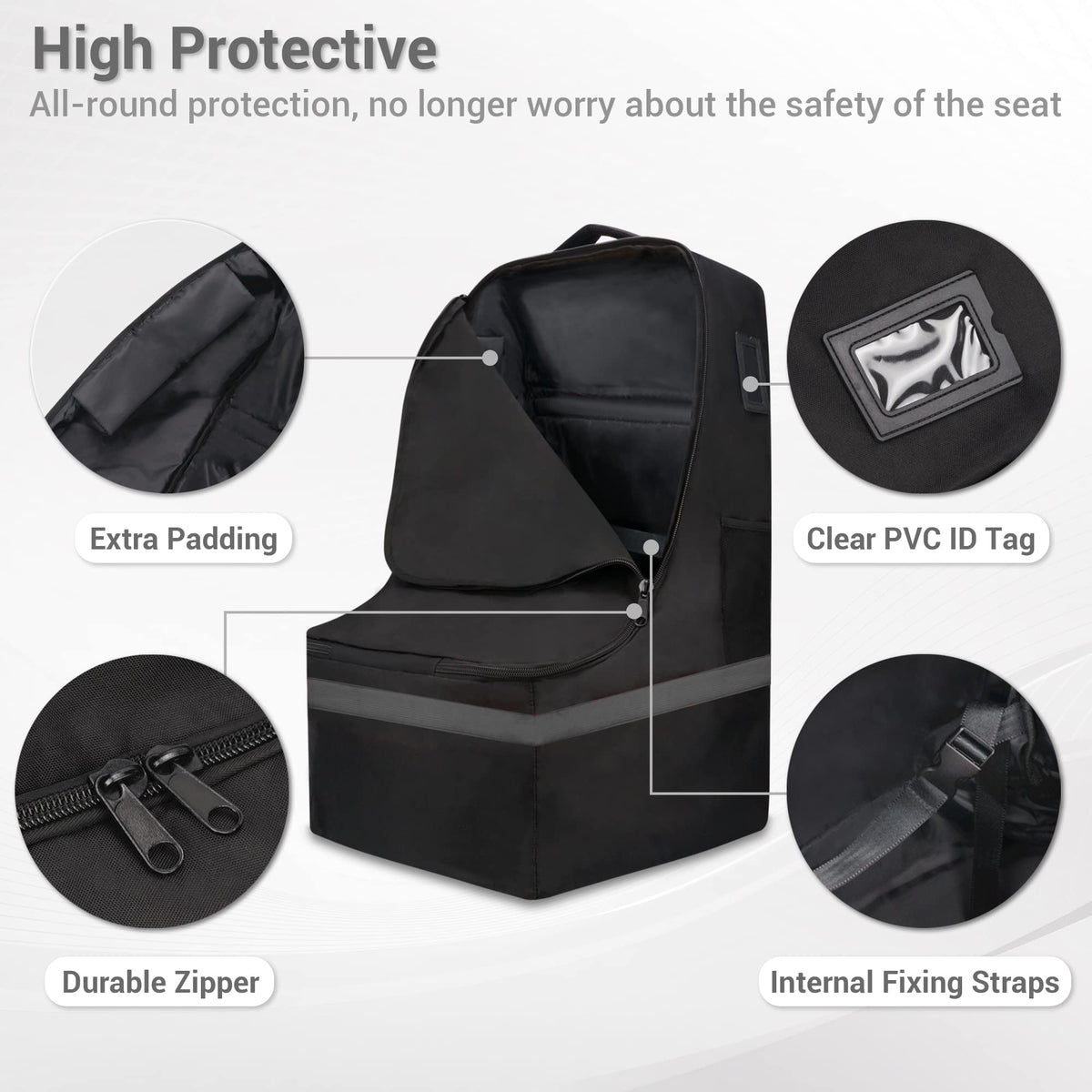 Padded Gray Car Seat Travel Bag Z791896