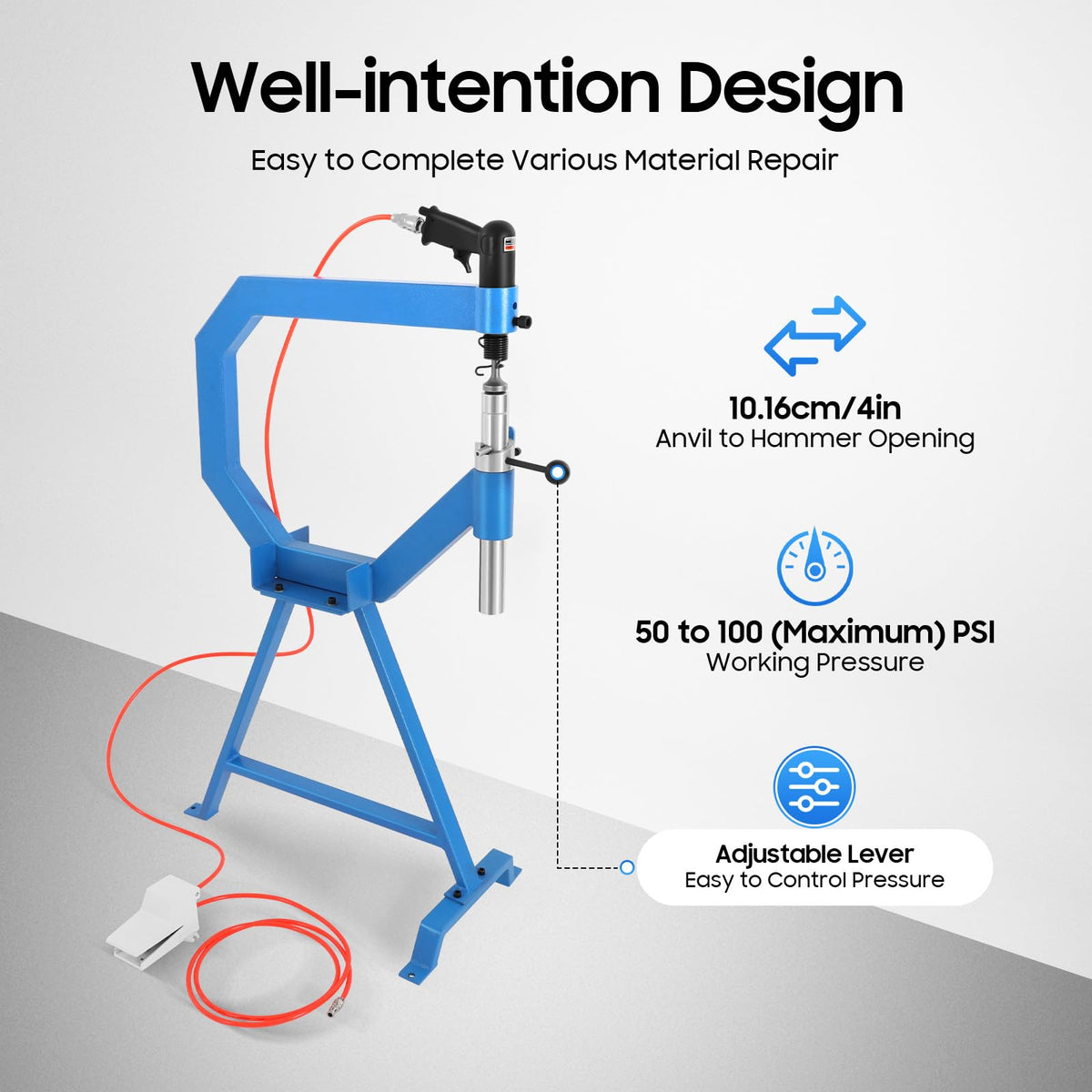 Pneumatic Planishing Hammer with 3 Anvils D911