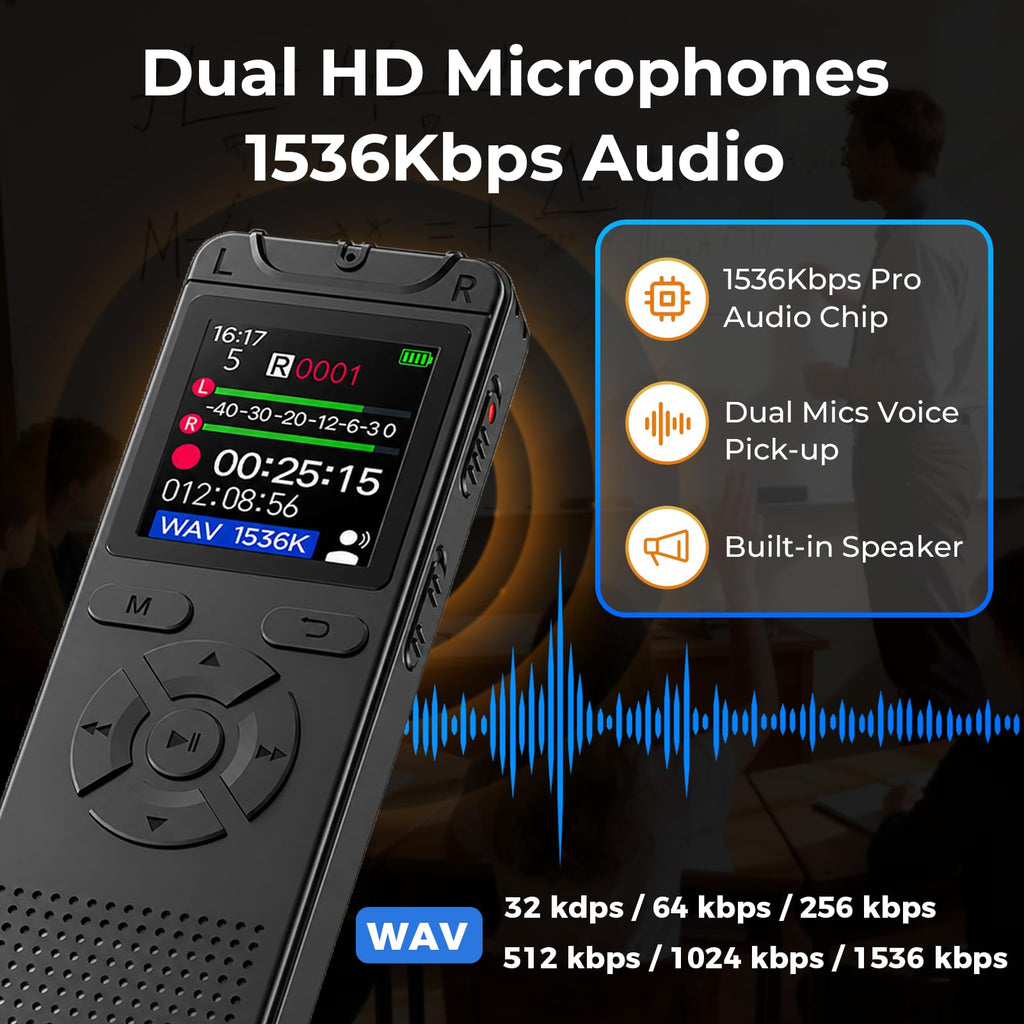 32GB Digital Voice Recorder with Playback Q3298
