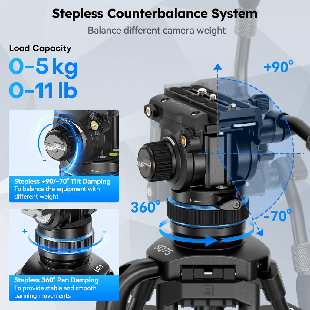Carbon Fiber Video Tripod with Fluid Head T9287