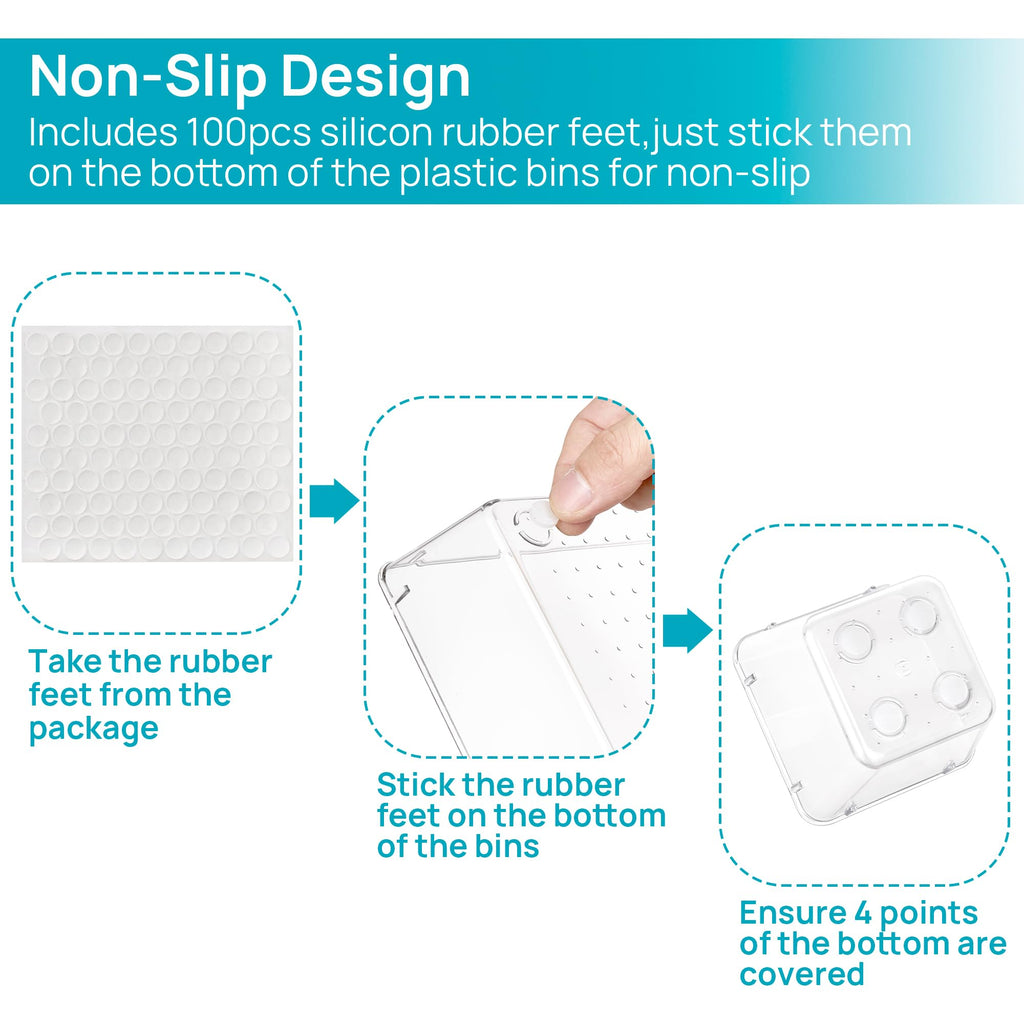 25 PCS Clear Plastic Drawer Organizers Set S8783