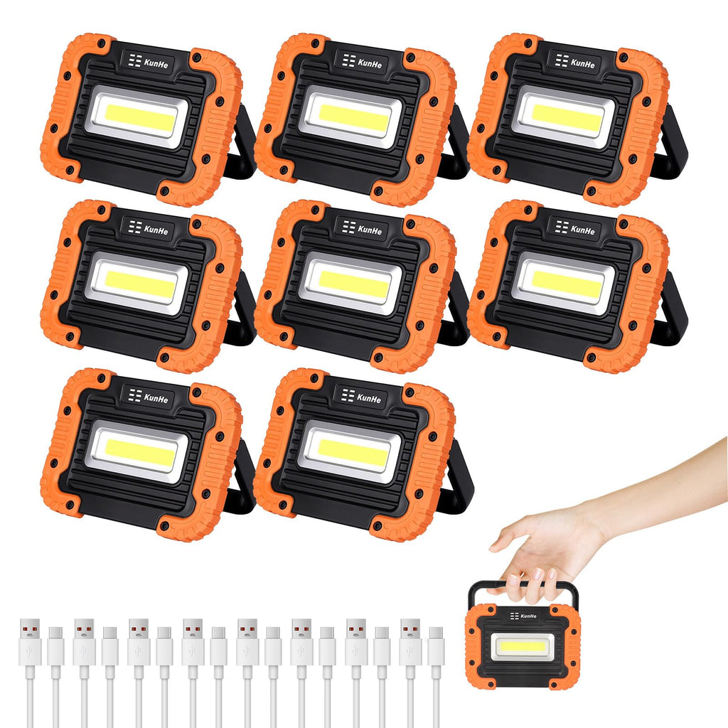8 Pack Rechargeable LED Work Light 500LM Magnetic Base E65957