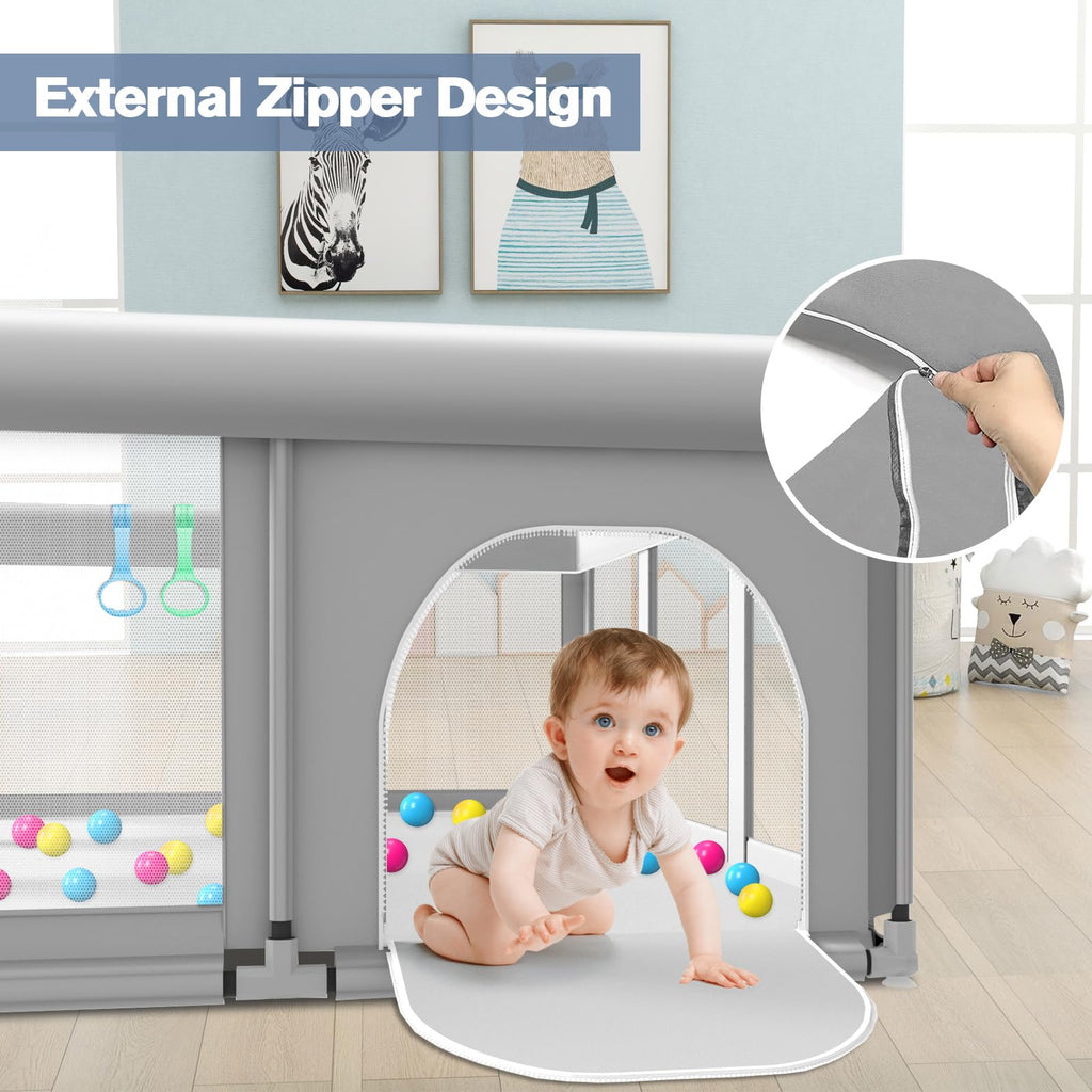 Large Baby Playpen with Soft Breathable Mesh X1743