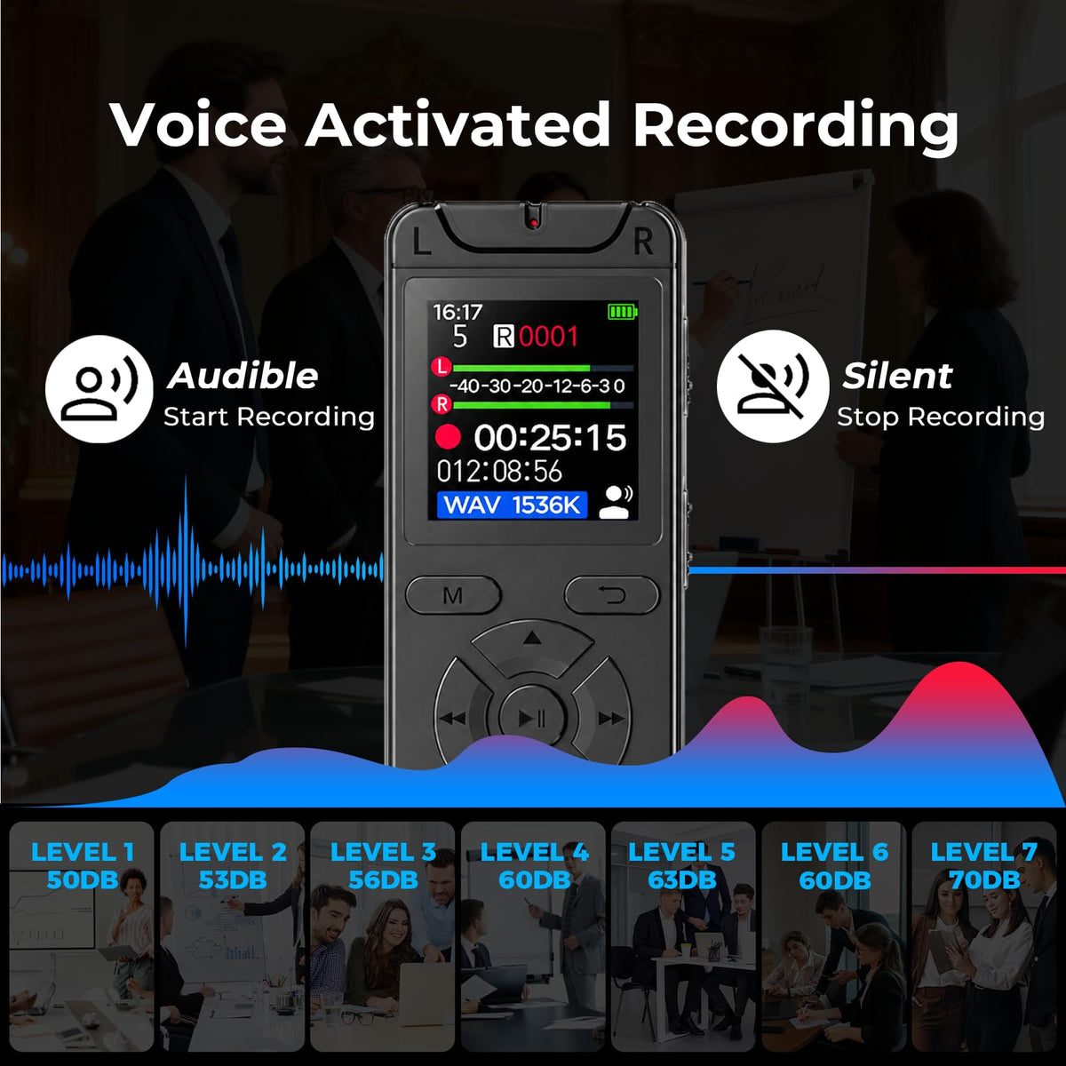 32GB Digital Voice Recorder with Playback Q3298