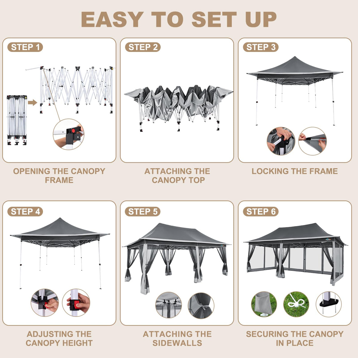12x20 Pop Up Gazebo with Mosquito Netting U359