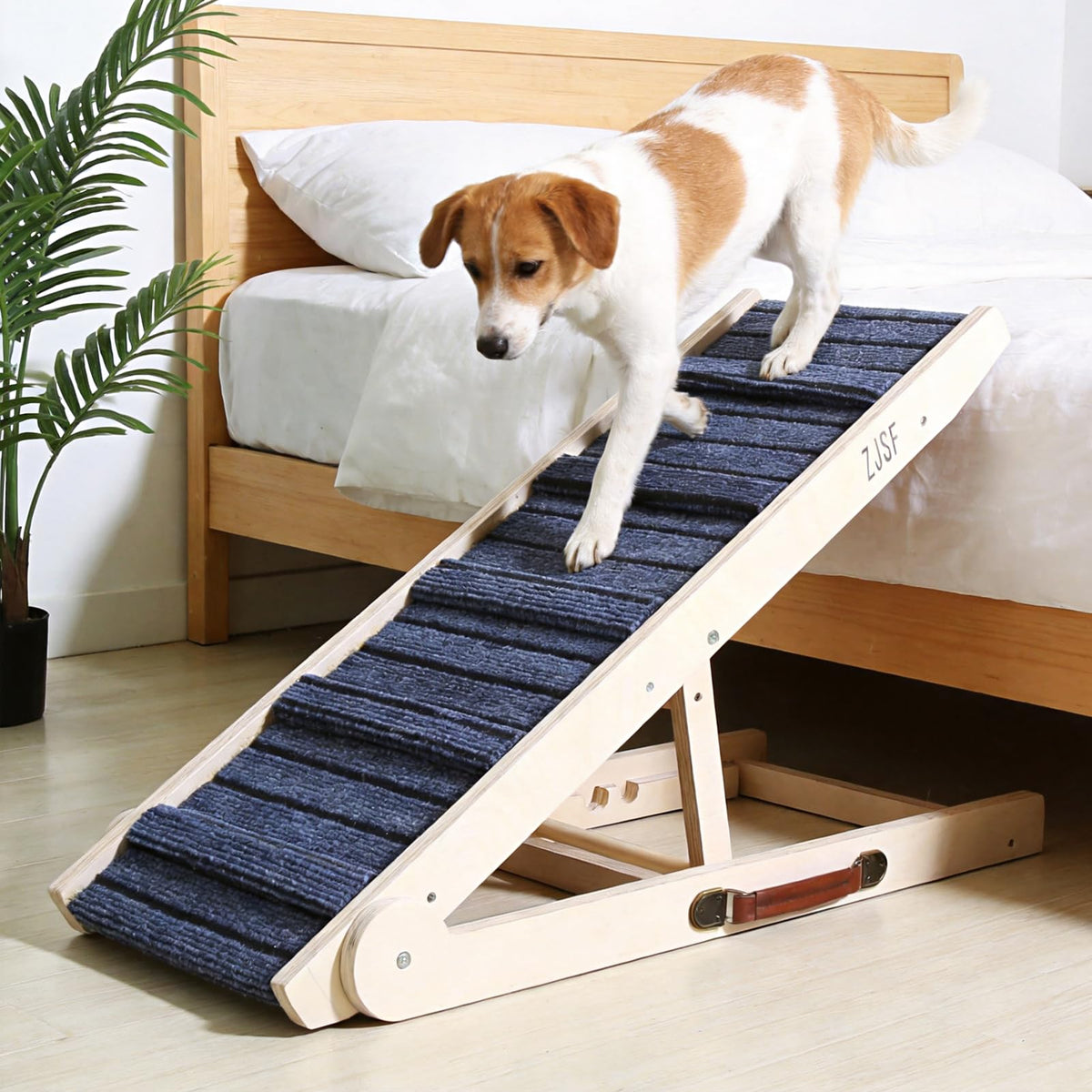 Foldable Wooden Dog Ramp 4 Adjustable Heights X7575
