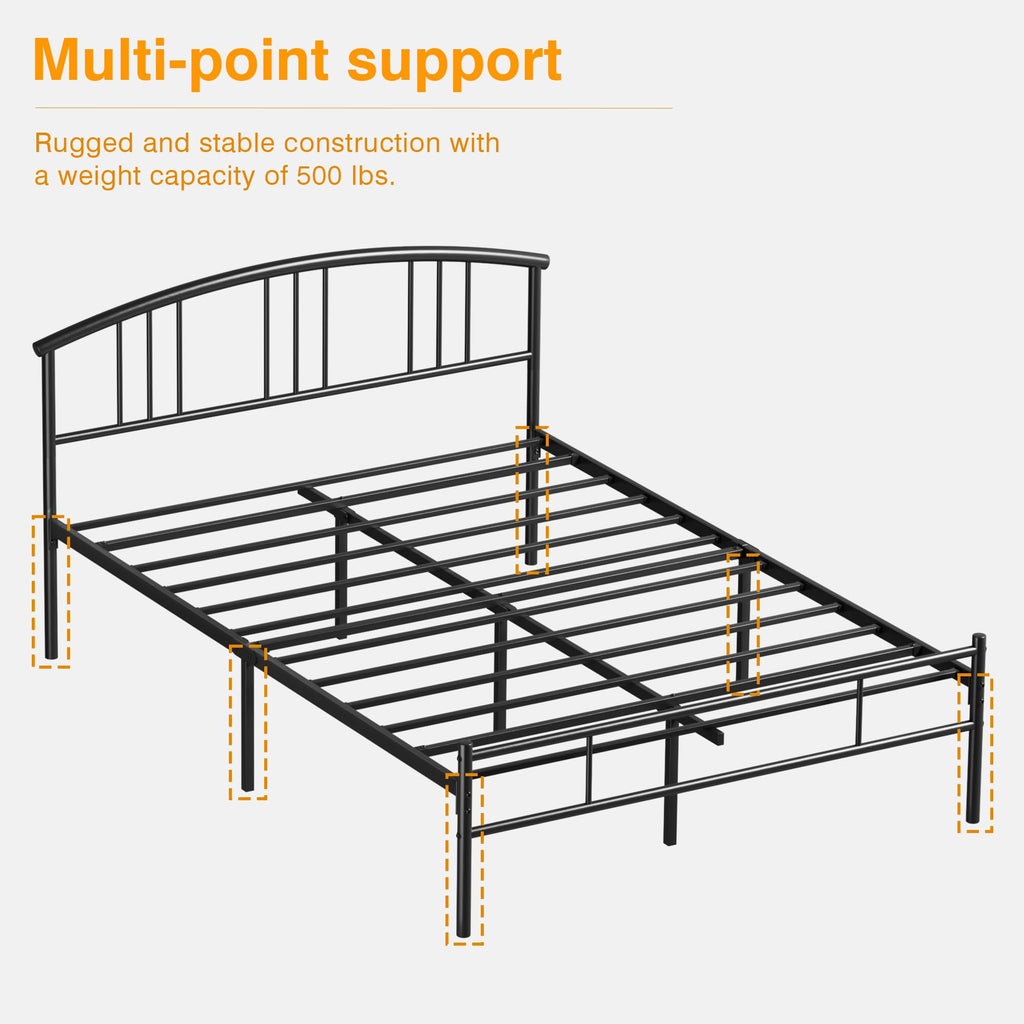 Full Metal Platform Bed Frame with Headboard and Footboard I708329