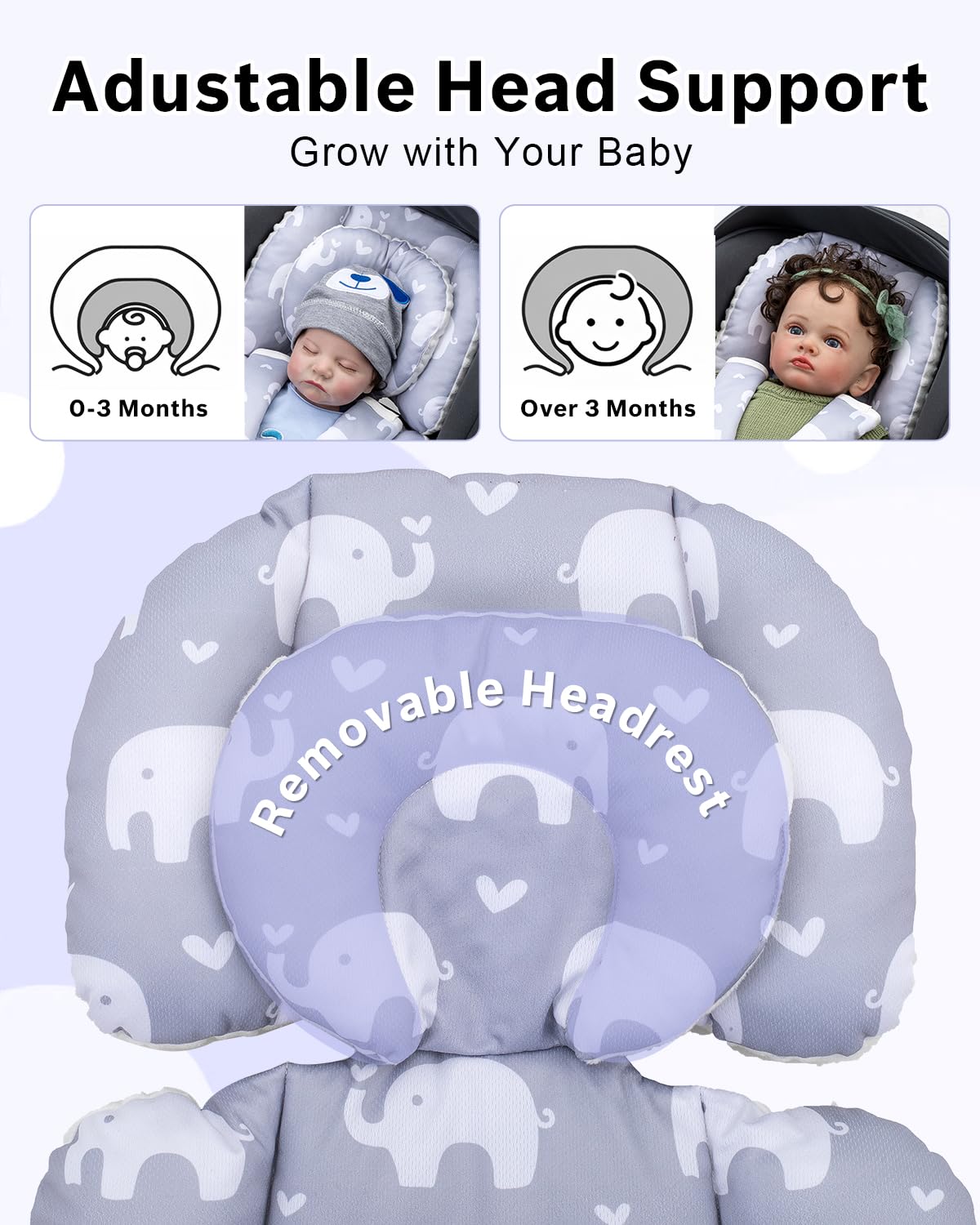 Infant Car Seat Insert with Headrest G1843