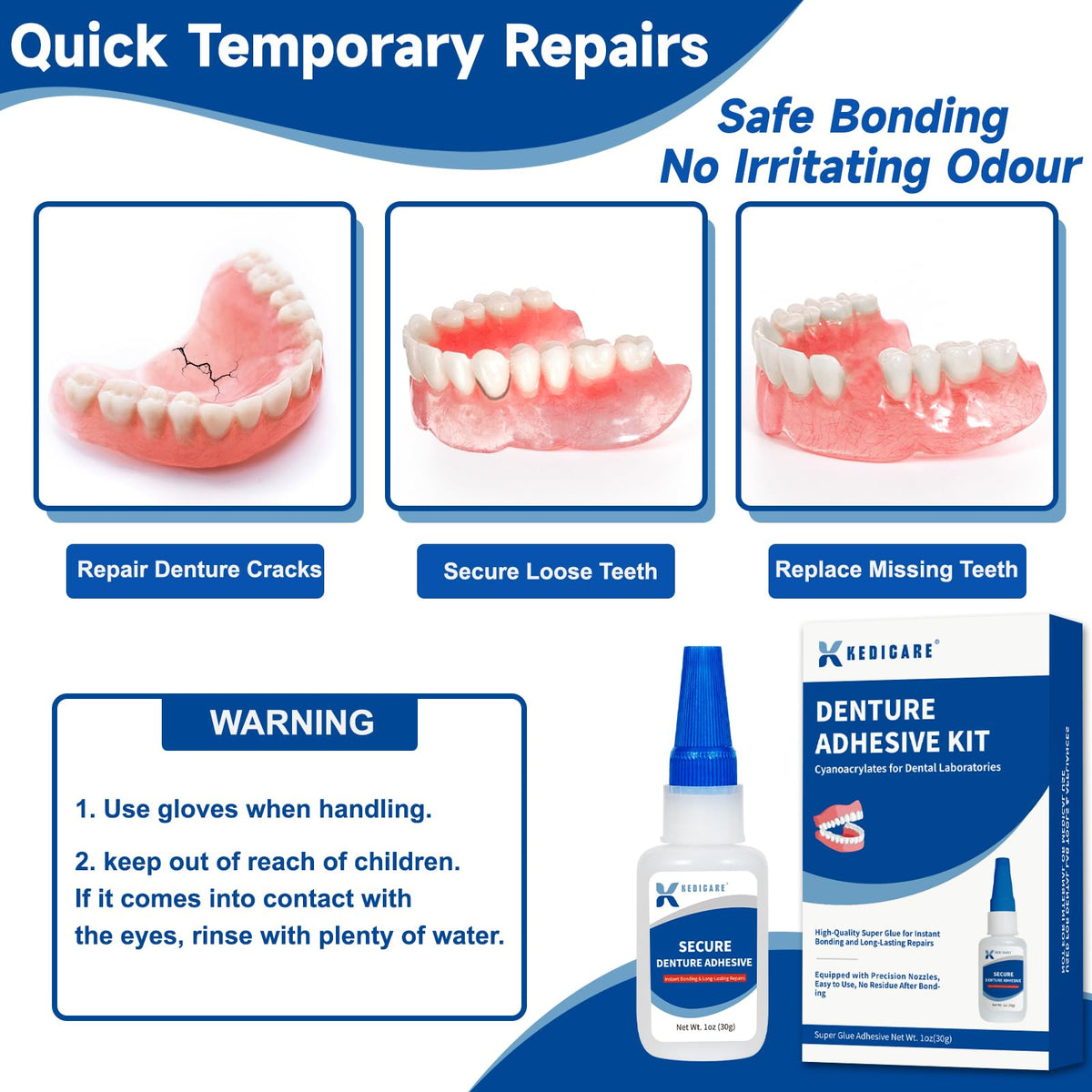 Denture Repair Glue Kit 1oz W84595