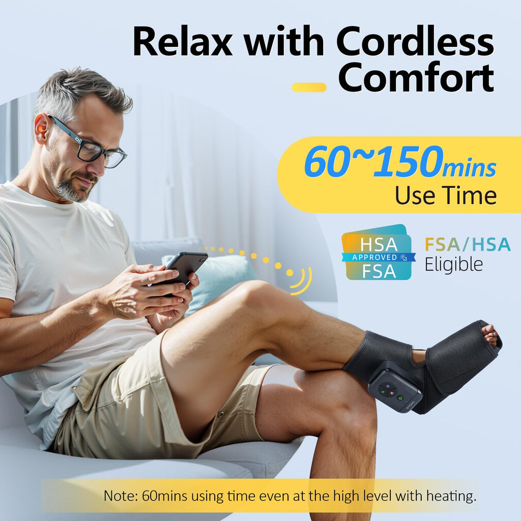 Portable Air Compression Foot Massager with Heat O642793