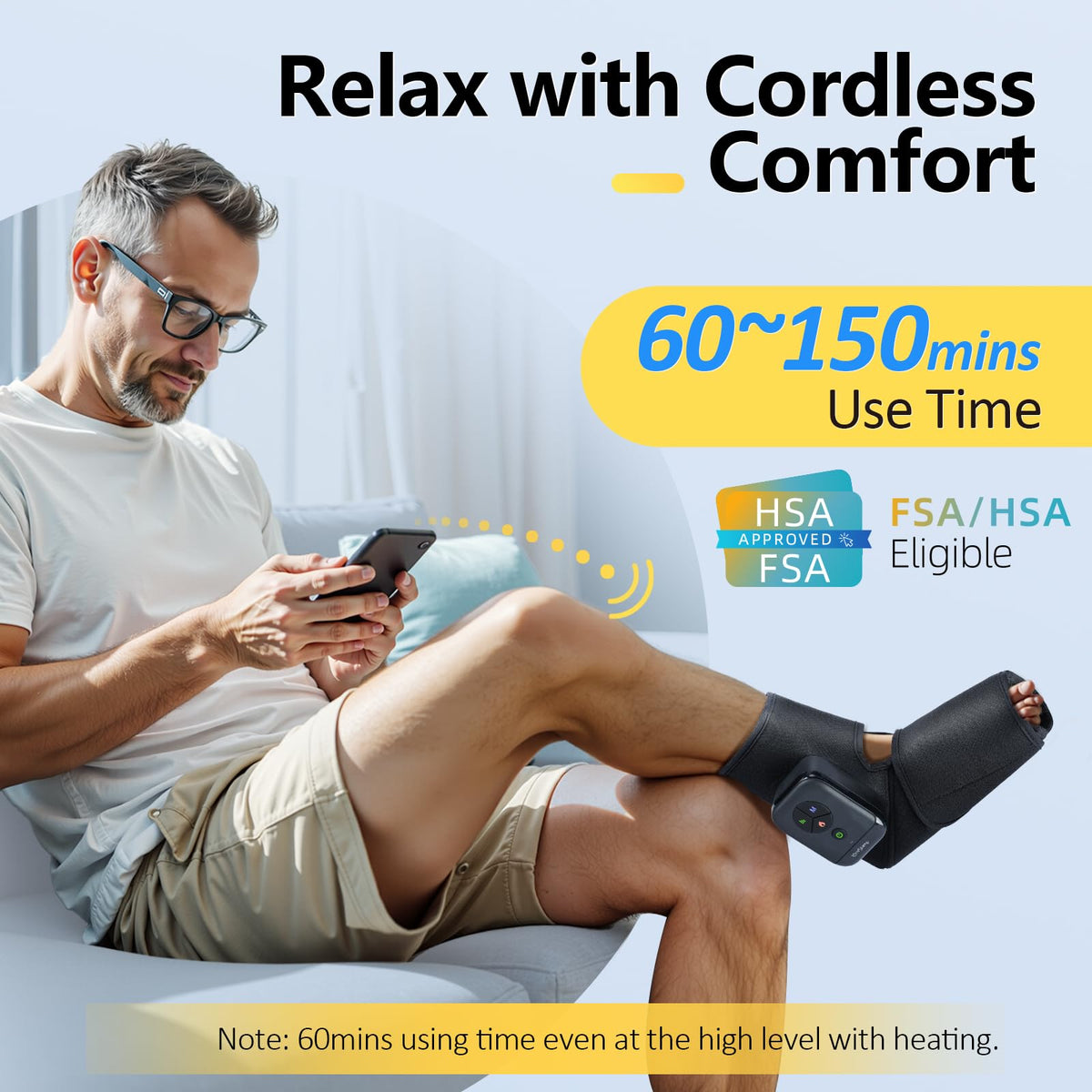 Portable Air Compression Foot Massager with Heat O642793