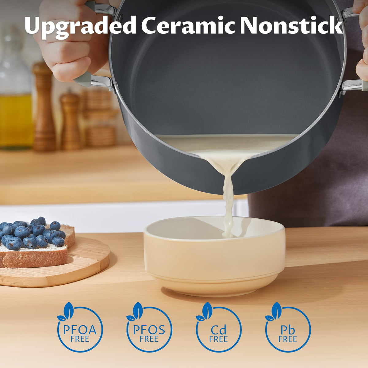 12QT Non Stick Ceramic Stock Pot with Lid X805