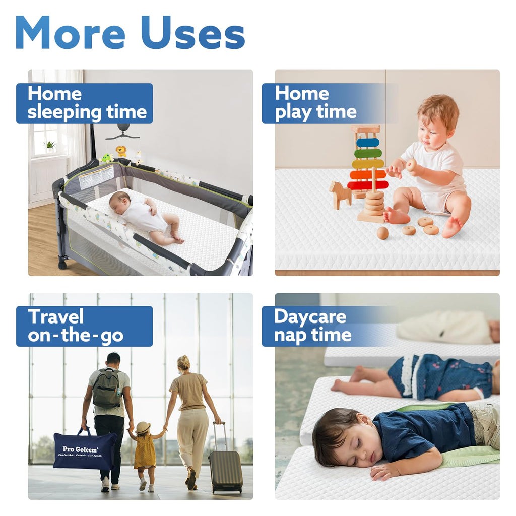 Waterproof Pack and Play Mattress 38"x26" White X53947