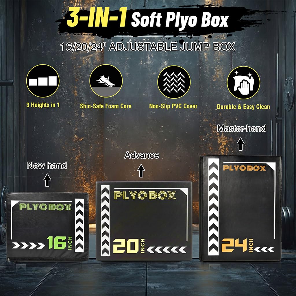 3-in-1 Foam Plyo Box with Non-Slip Cover D142680