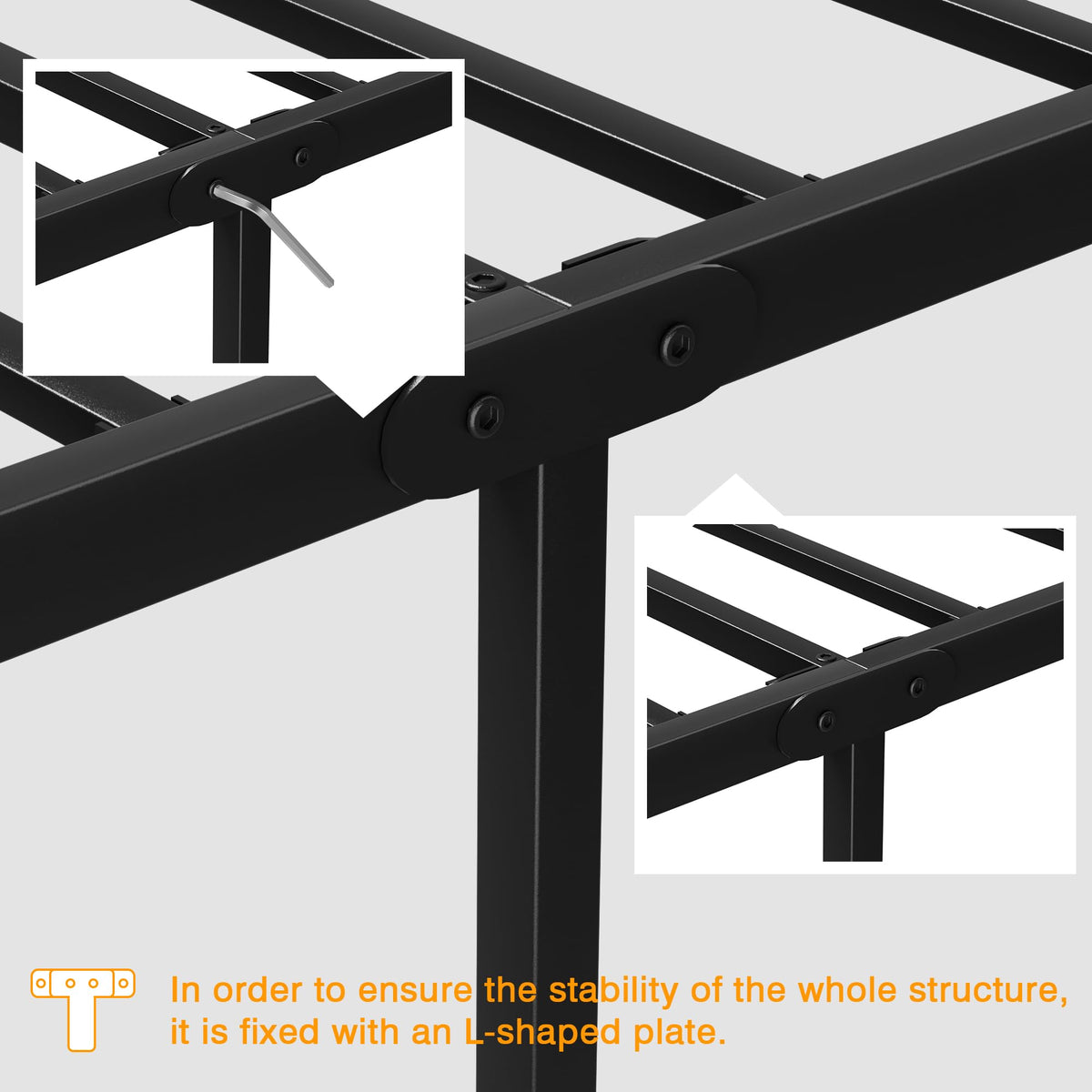 Full Metal Platform Bed Frame with Headboard and Footboard I708329