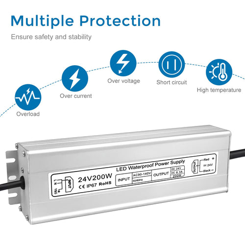 200W 24V IP67 Waterproof LED Driver U375804