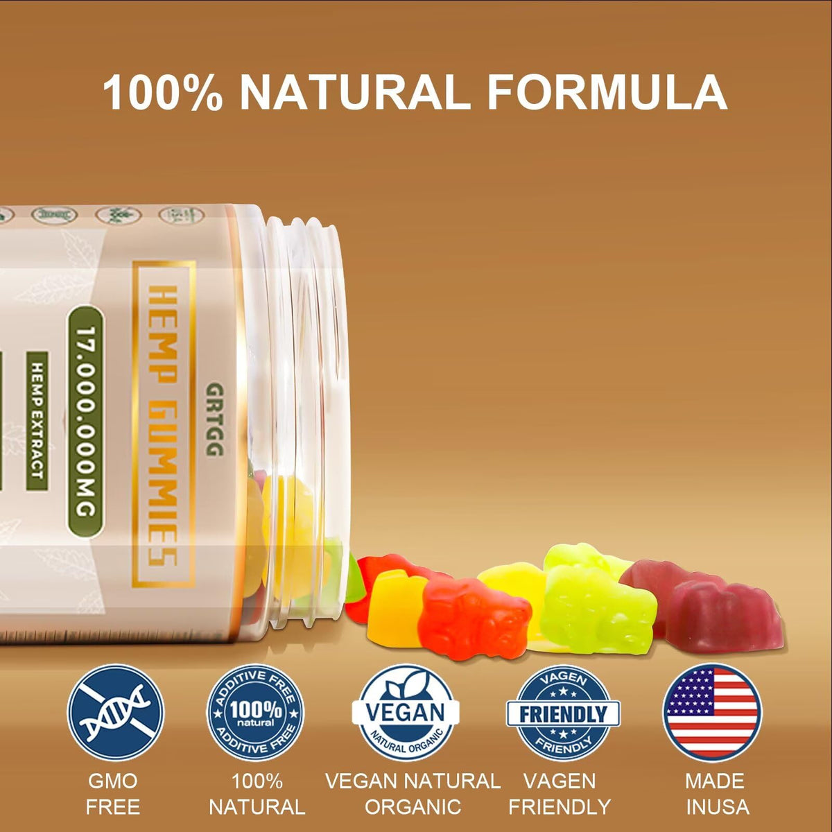 Assorted Fruit Flavors Hemp Gummies N195