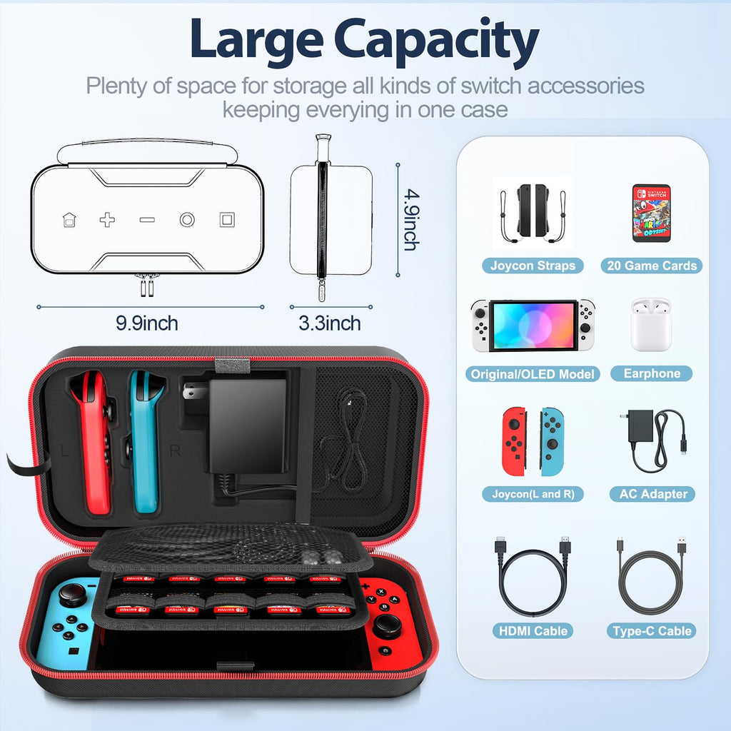 Switch OLED Carrying Case with 20 Games K622101