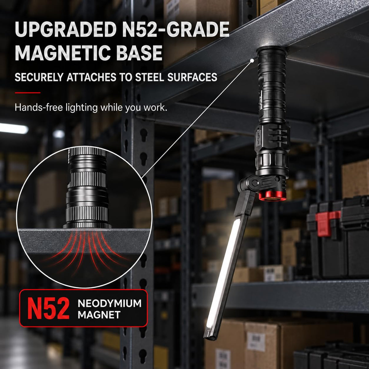 1000 LM Rechargeable Magnetic Work Light I8119