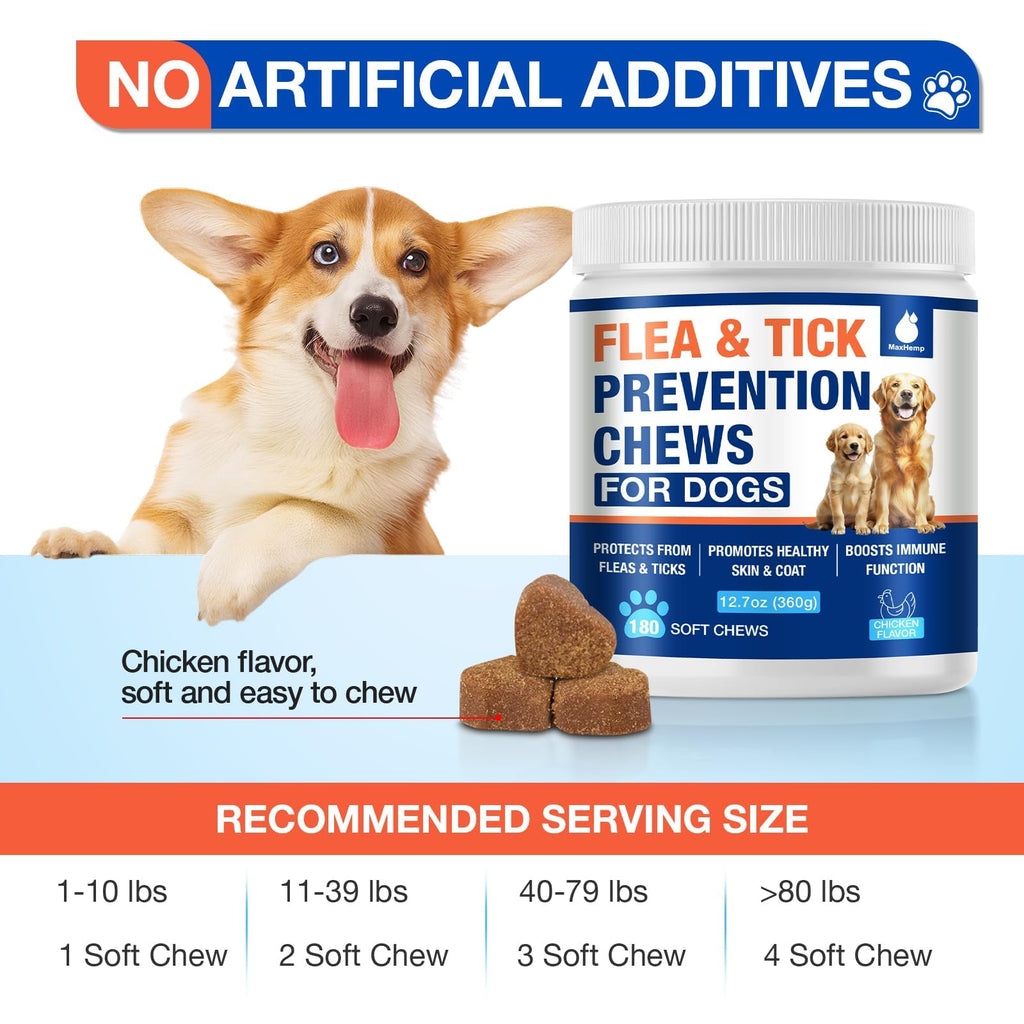 Natural Flea and Tick Prevention for Dogs Chewables R1867