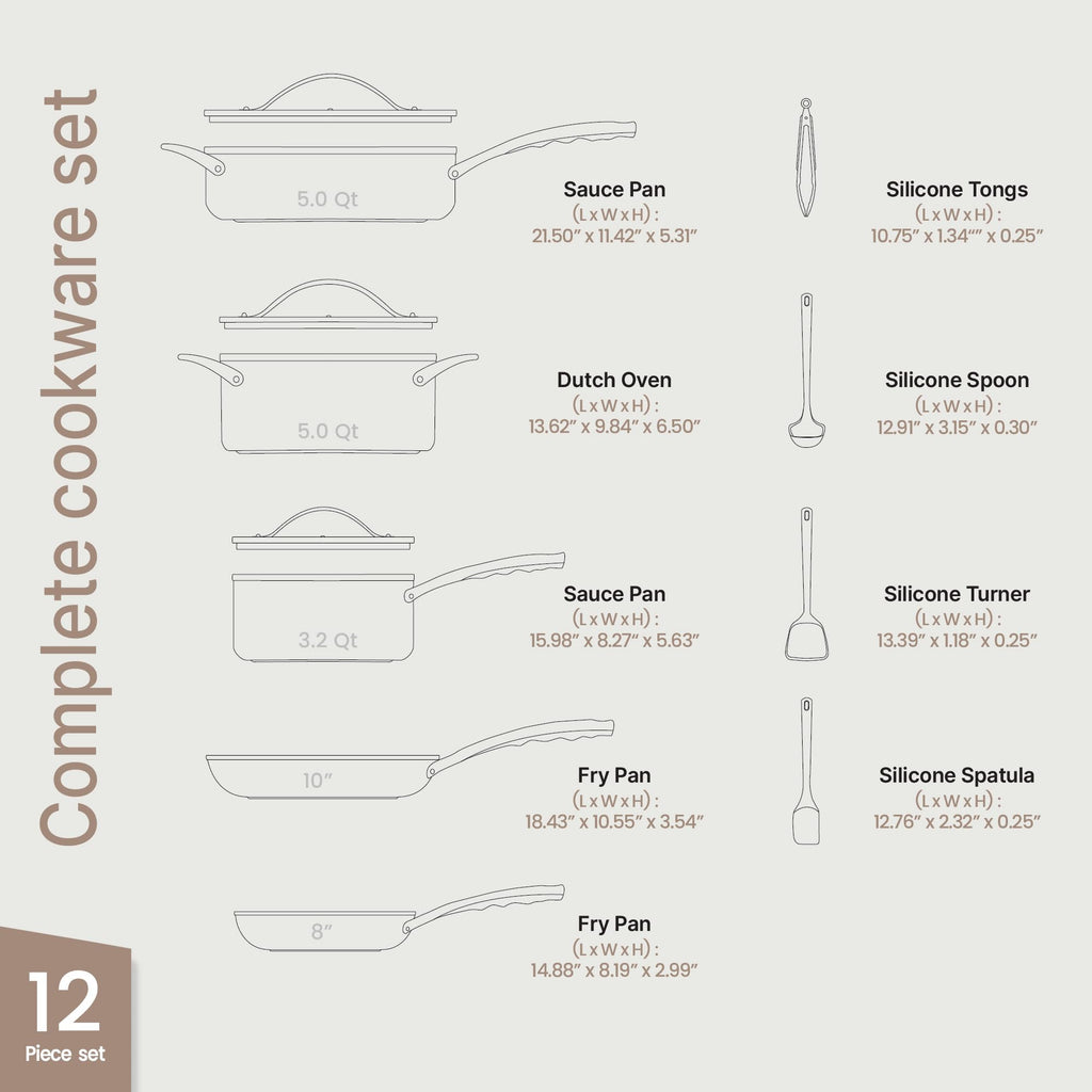 12-Piece Nonstick Ceramic Cookware Set S48307