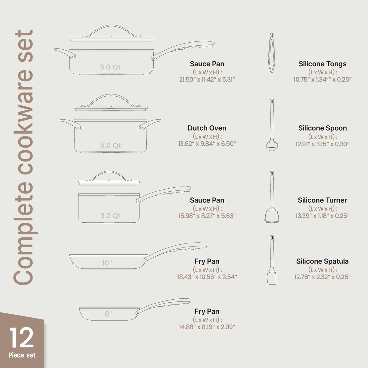 12-Piece Nonstick Ceramic Cookware Set S48307