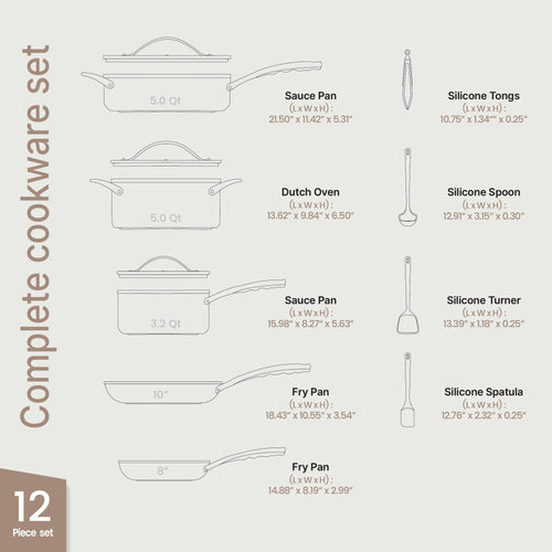 12-Piece Nonstick Ceramic Cookware Set S48307