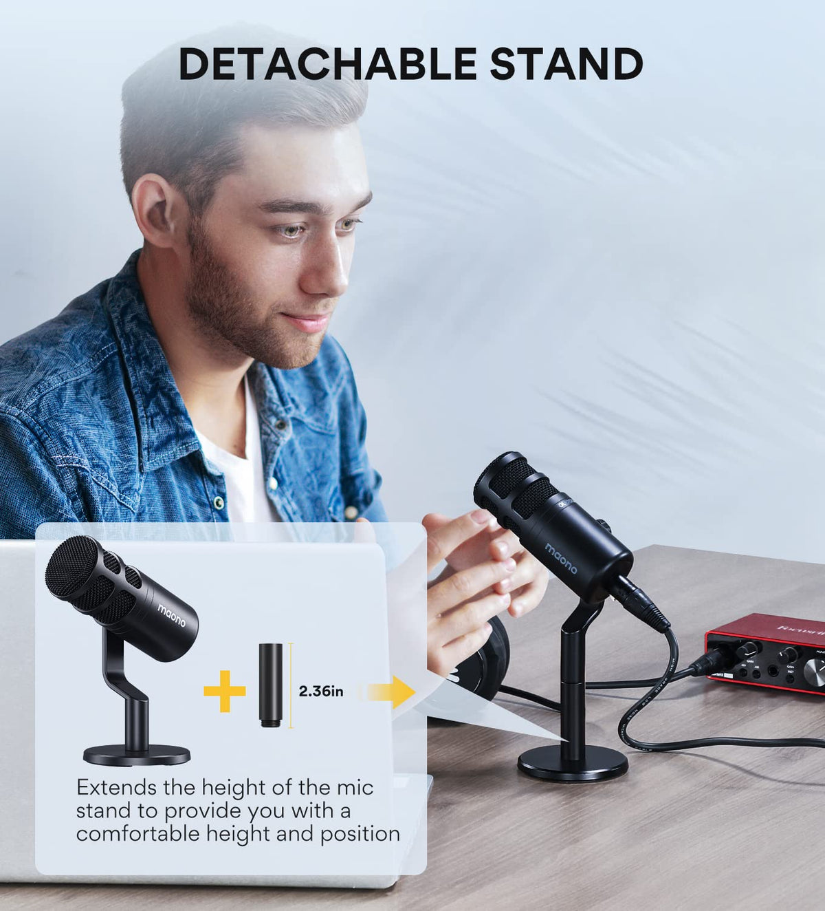 XLR Podcast Microphone, Cardioid Dynamic Metal Desk Mic C27452