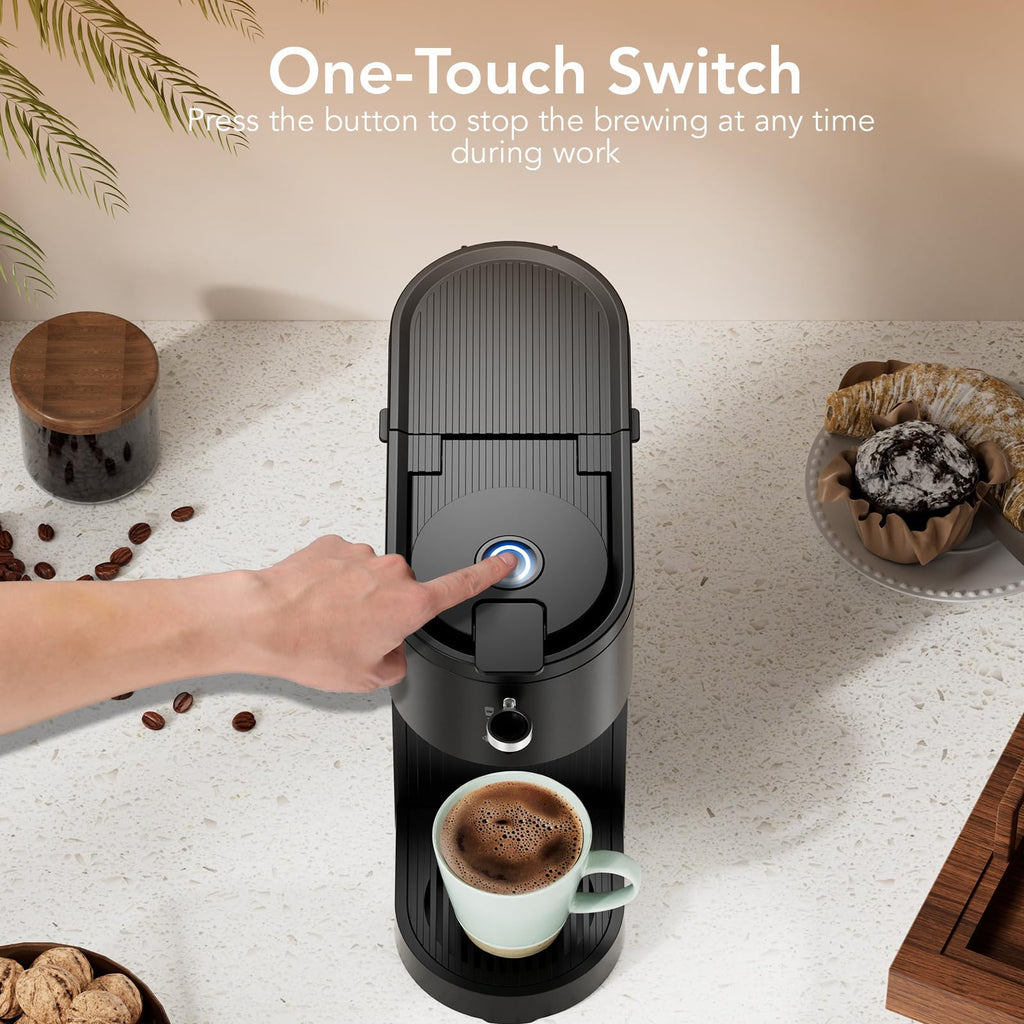 Black Single Serve Coffee Maker with 14 Oz Water Reservoir X299784