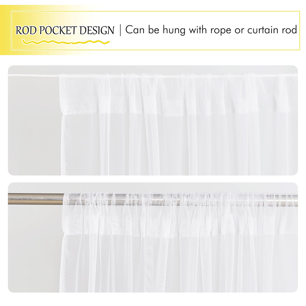 White 2 Panels Waterproof Mosquito Netting Curtains G908930