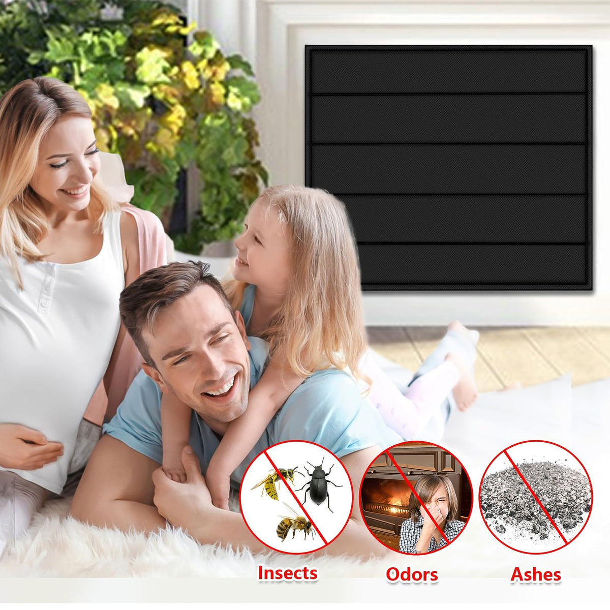 Magnetic Fireplace Cover 39"x32" Draft Stopper W889