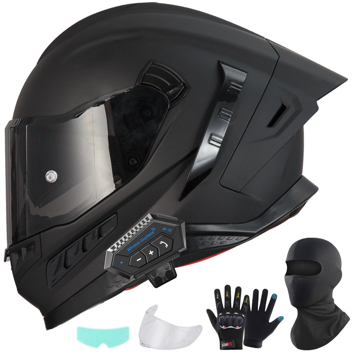 Full Face Motorcycle Helmet DOT Dual Sun Visor U694