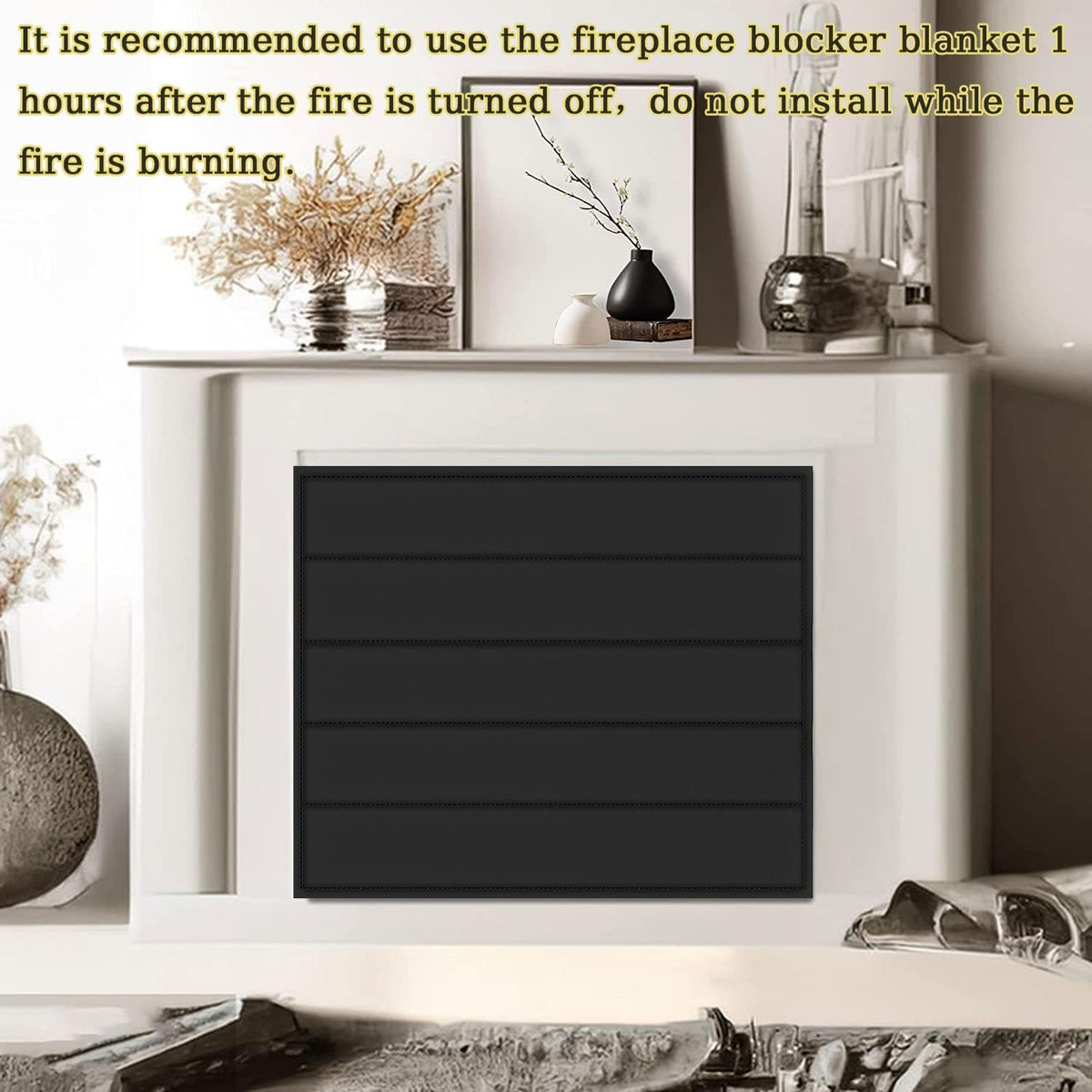 Magnetic Fireplace Cover 39"x32" Draft Stopper W889
