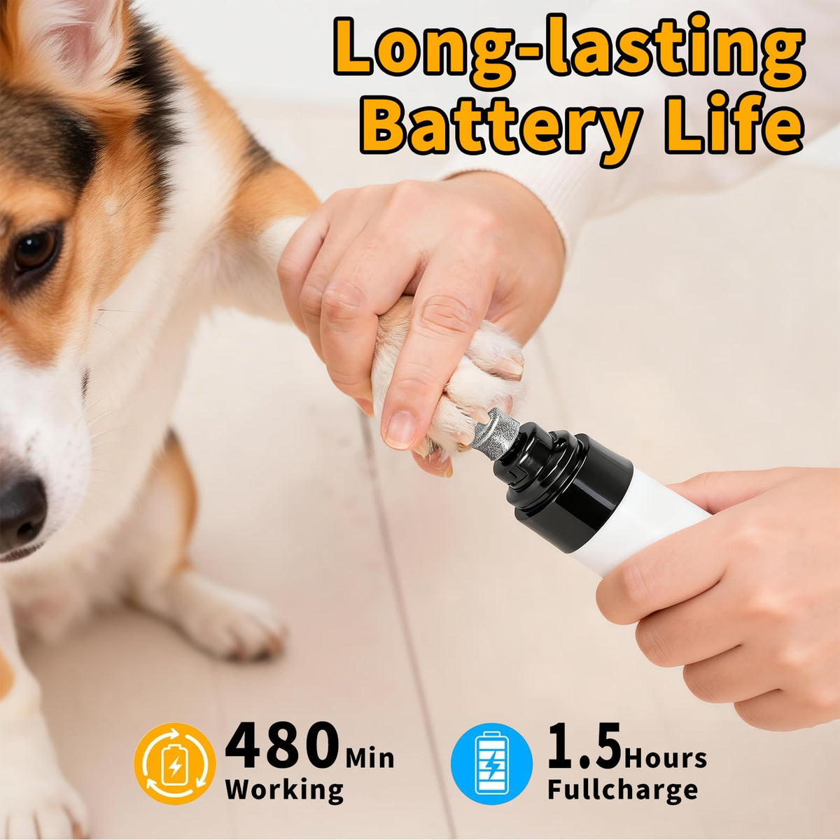 Dog Nail Grinder Rechargeable USB Charging A33407