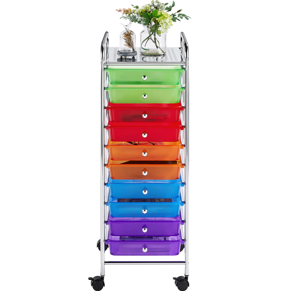 10 Drawer Rolling Cart with Locking Wheels J3312