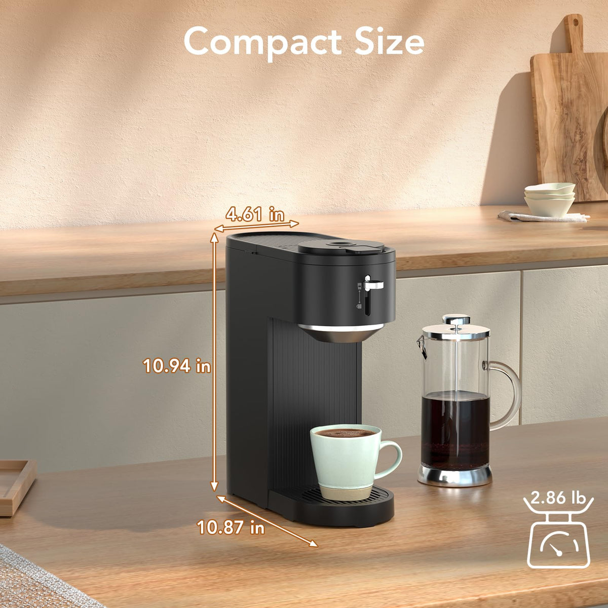 Black Single Serve Coffee Maker with 14 Oz Water Reservoir X299784