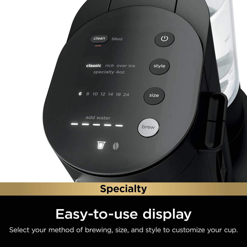 Single-Serve Coffee Maker with Milk Frother, Black Q461936