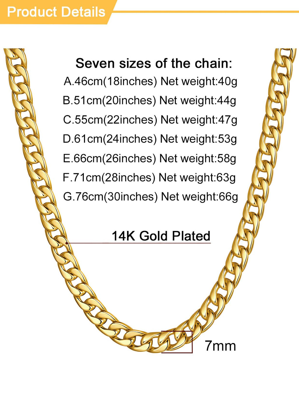 Cuban Link Chain Stainless Steel Necklace K892