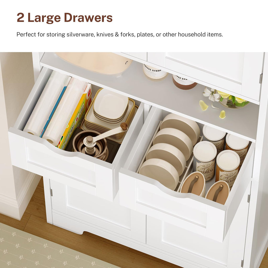 63.4"H Kitchen Pantry Cabinet with 4 Door Shelves U892245