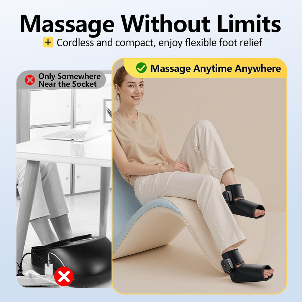 Portable Air Compression Foot Massager with Heat O642793
