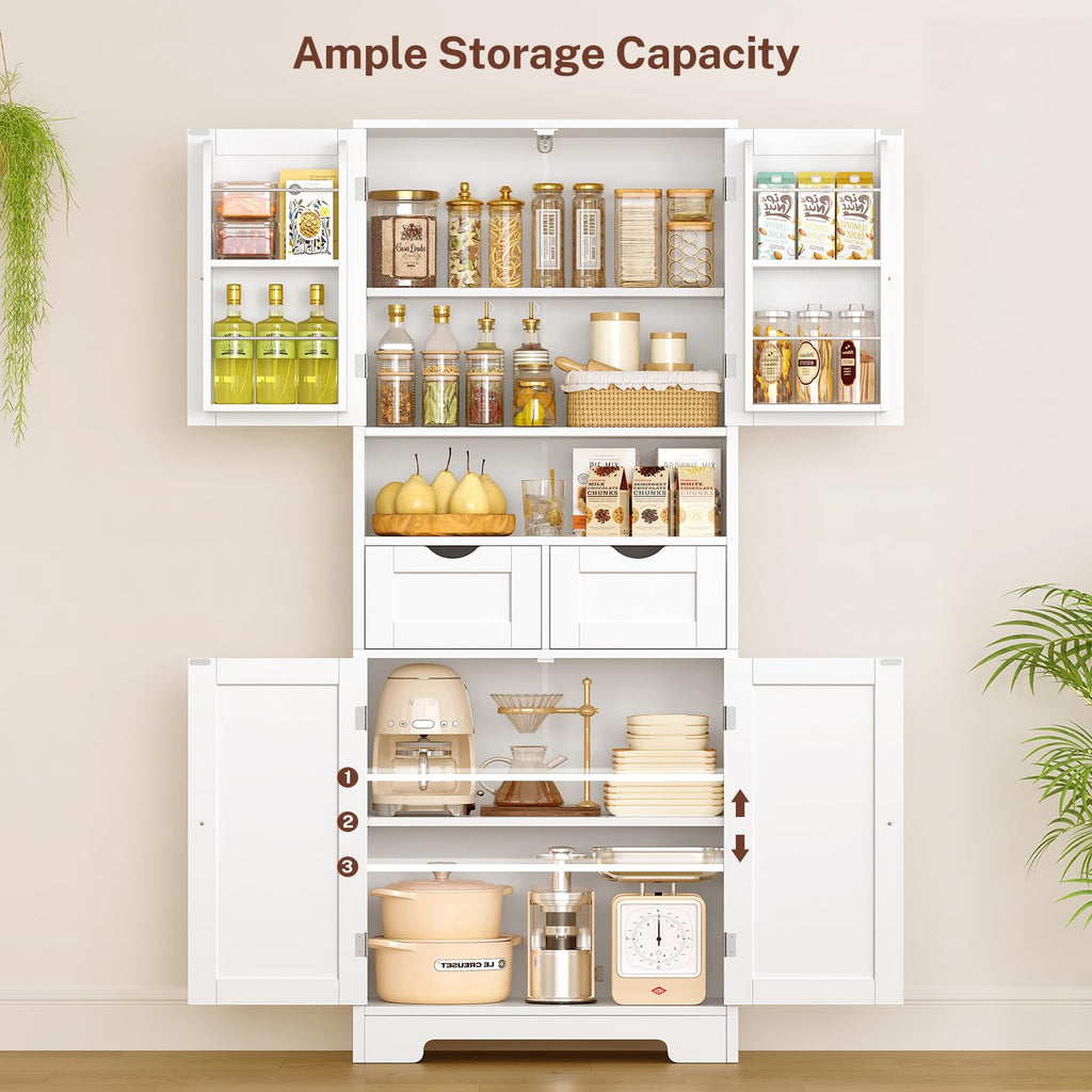 63.4"H Kitchen Pantry Cabinet with 4 Door Shelves U892245