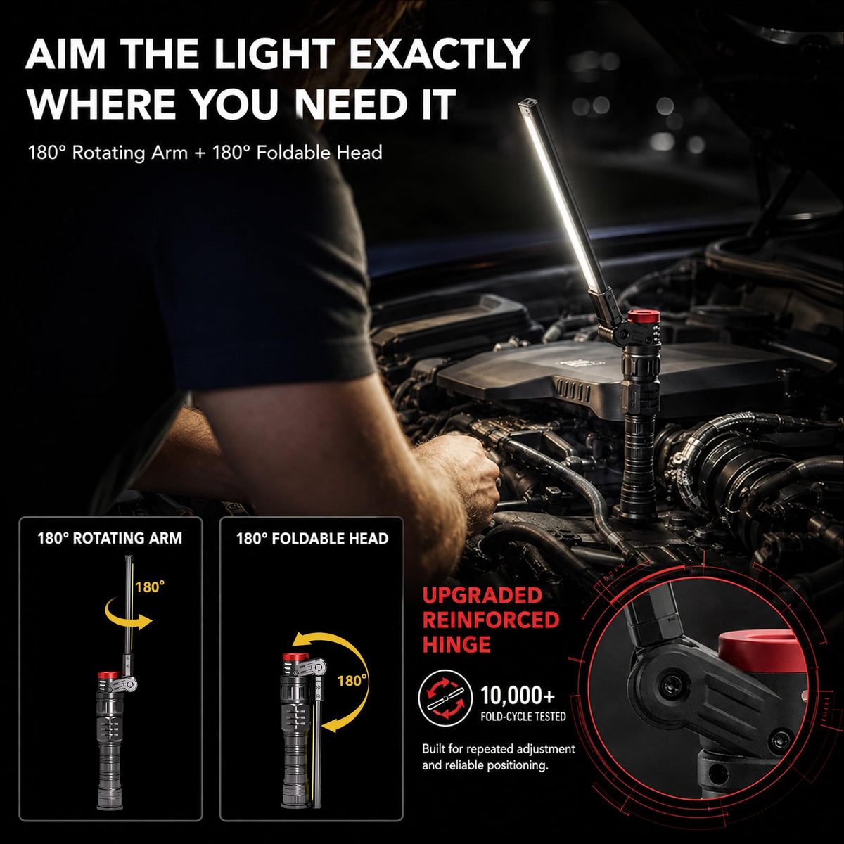 1000 LM Rechargeable Magnetic Work Light I8119