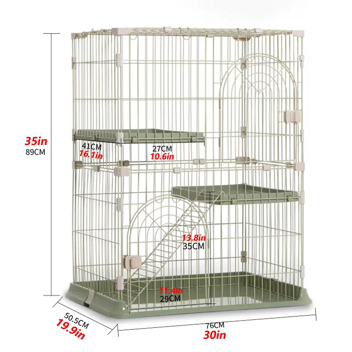 3/4-Tier Cat Cage Playpen with Hammock N9861