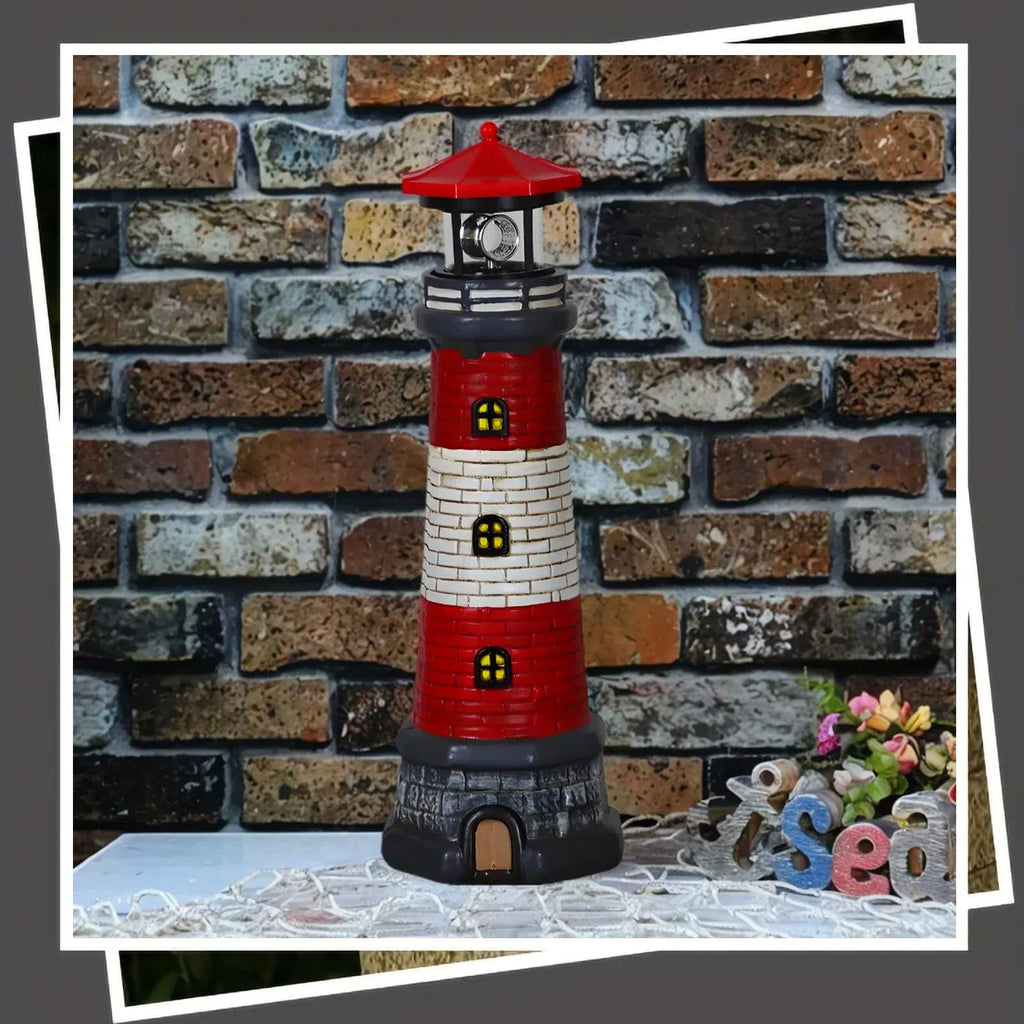 Solar Outdoor Lighthouse Garden Statue J472