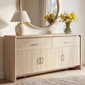 59" Wood Sideboard Buffet Cabinet with Adjustable Shelves & Drawers O871464