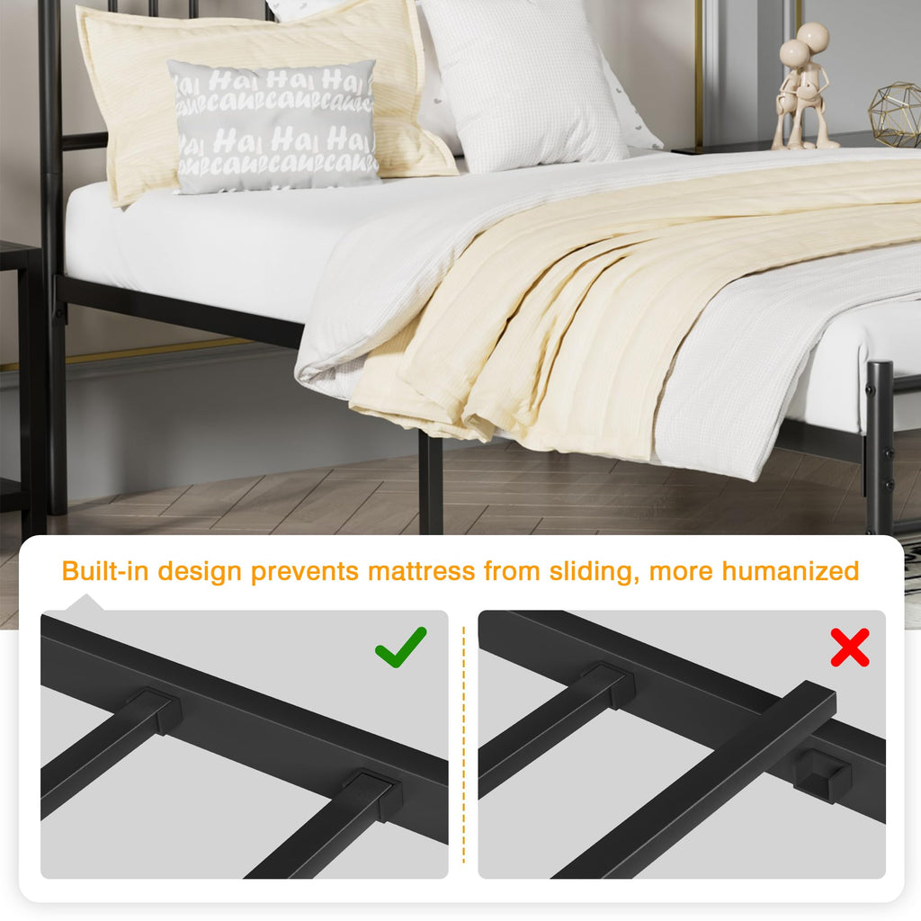 Full Metal Platform Bed Frame with Headboard and Footboard I708329