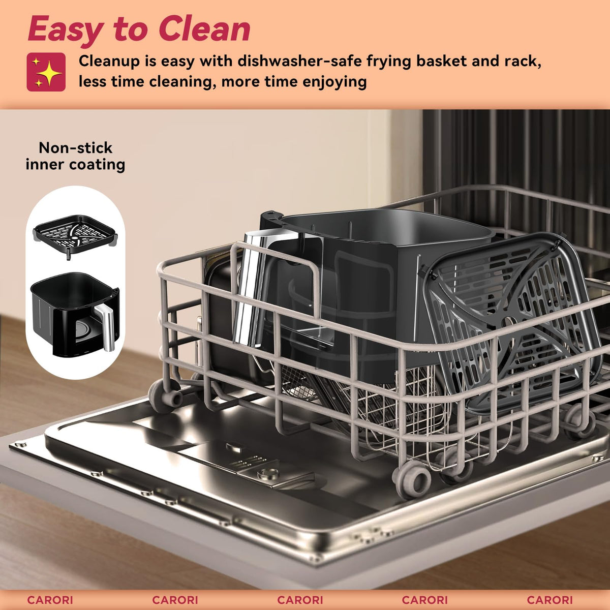 6Qt Air Fryer with Viewing Window, 12 Preset, Nonstick Dishwasher Safe Basket S211