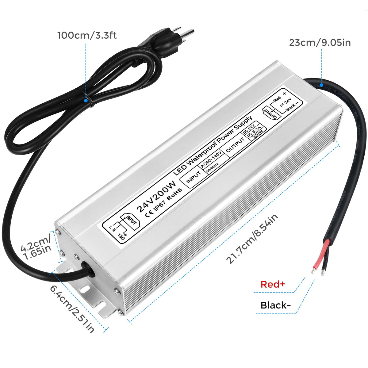 200W 24V IP67 Waterproof LED Driver U375804